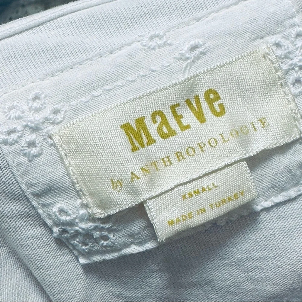 Anthropologie Maeve Blouse Michaela Surplice Smocked Top Puffed Sleeves XS